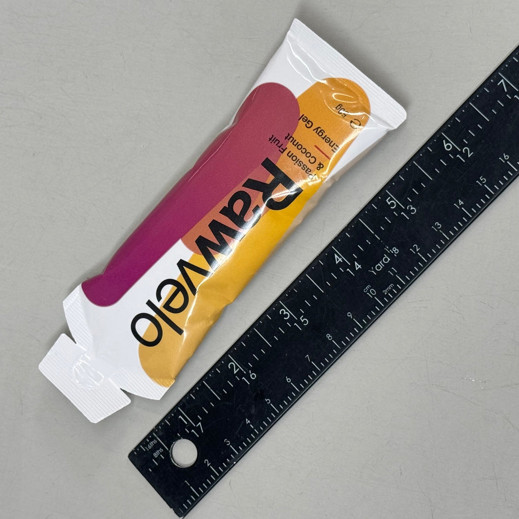 RAWVELO (12 Pack) Energy Gels All Natural Passionfruit & Coconut Cycling Hiking Running 04/26