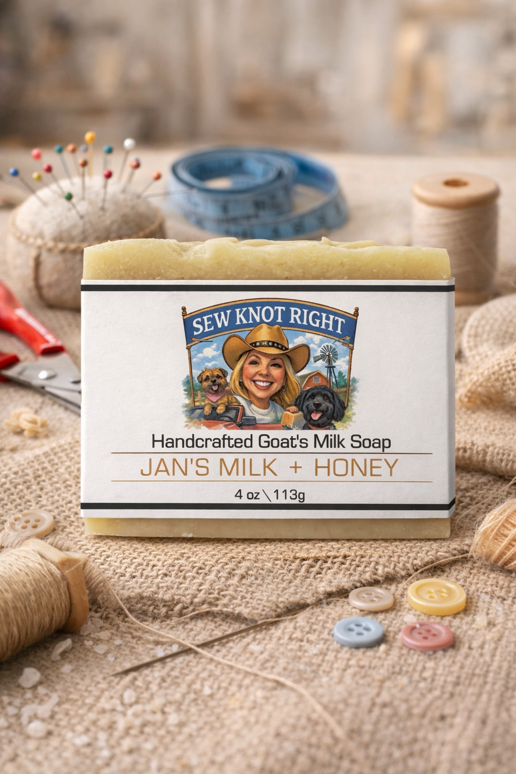 Jan's Milk and Honey Goat Milk Soap 4 oz Handmade Natural Moisturizing Bar